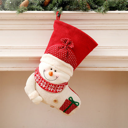 knitted Christmas stocking decor
