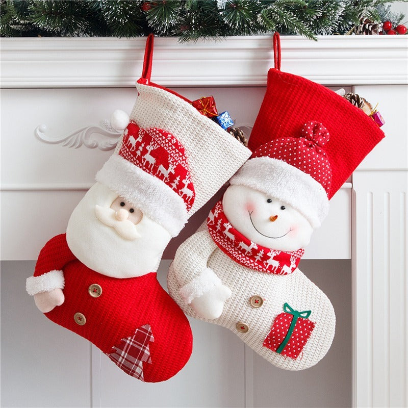 knitted Christmas stocking decor