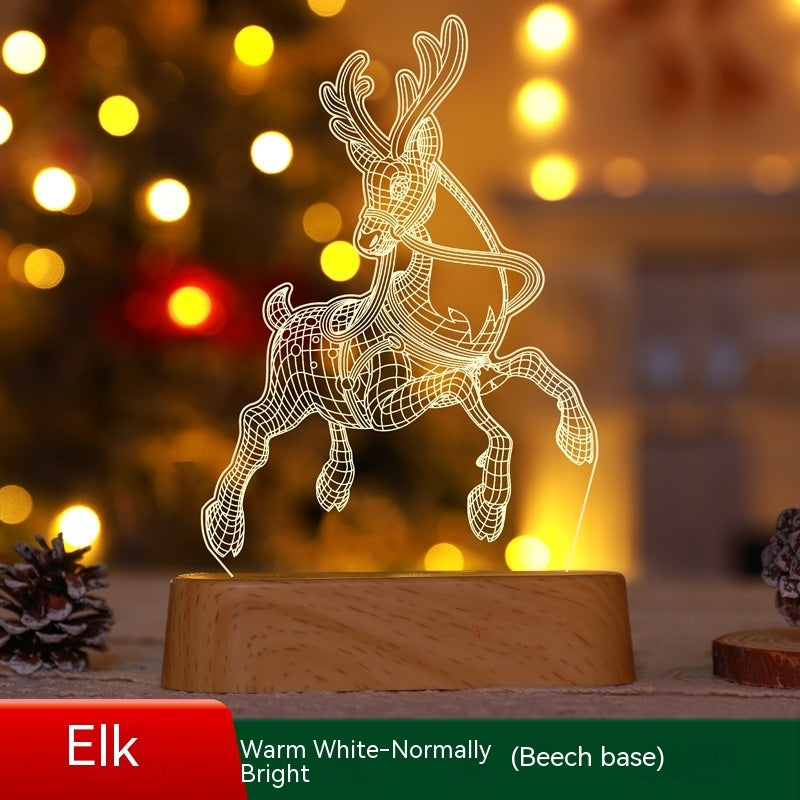 Christmas Decoration 3D Lamp Acrylic: LED Night Lights