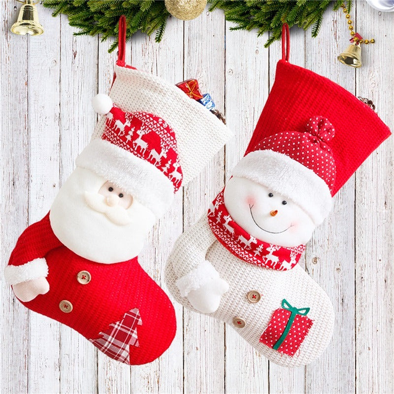 knitted Christmas stocking decor