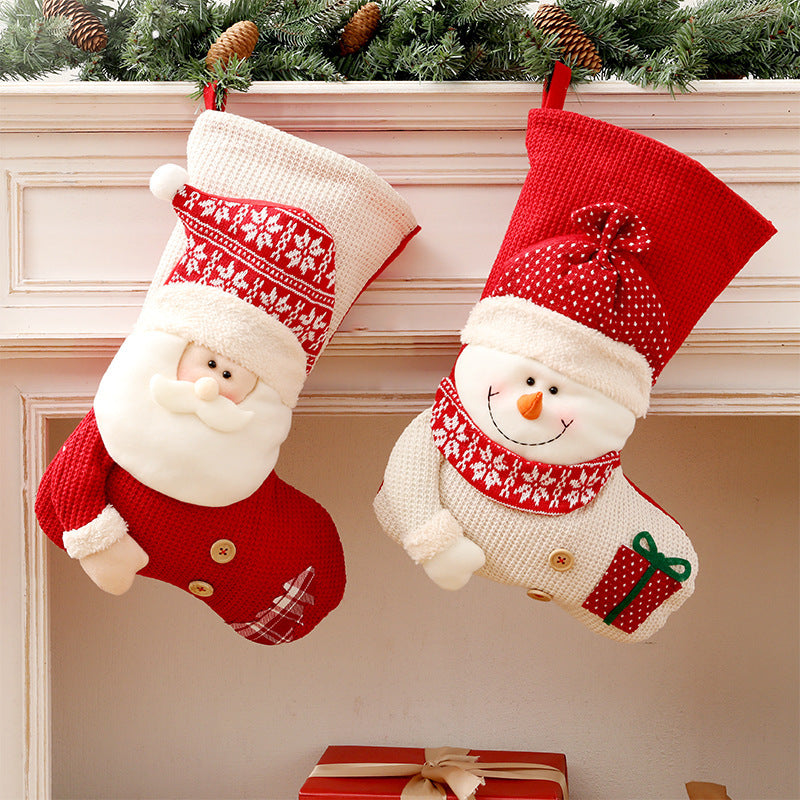 knitted Christmas stocking decor