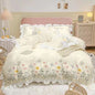 four-piece embroidered quilt cover for washed cotton bed